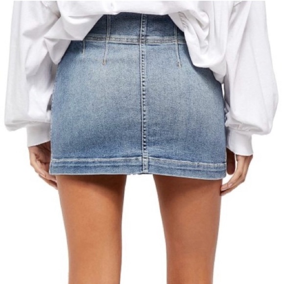 We The Free Zip Up Virgo Denim Mini Skirt - Picture 3 of 9